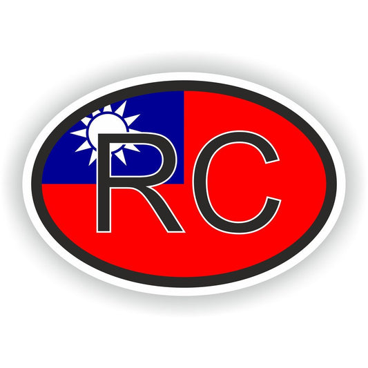 Taiwan Country Code Oval With Flag