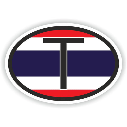 Thailand Country Code Oval With Flag