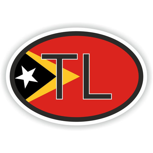 Timor Leste Country Code Oval With Flag
