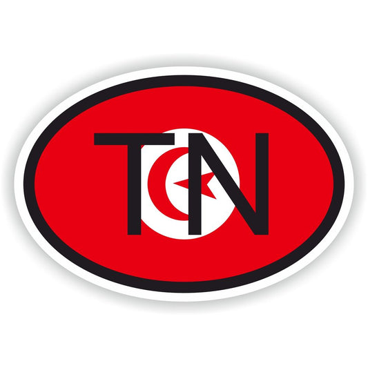 Tunisia Country Code Oval With Flag