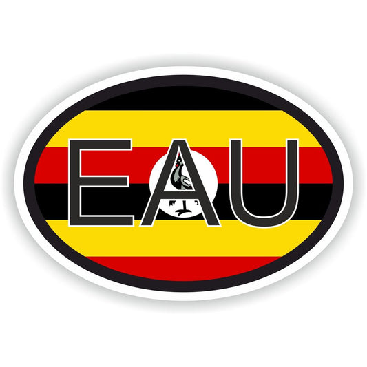Uganda Country Code Oval With Flag