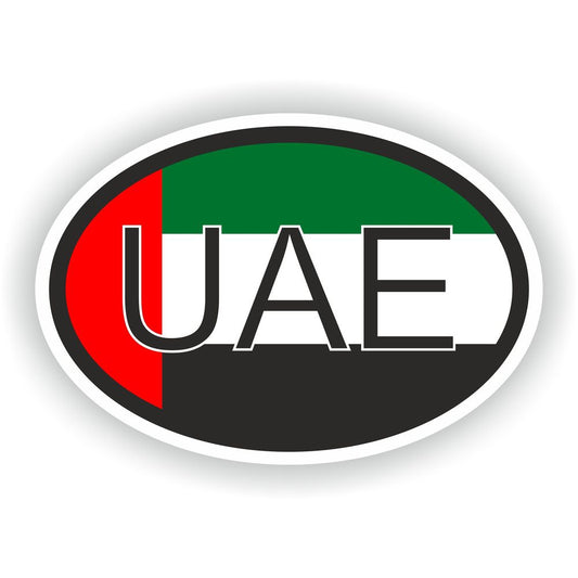 United Arab Emirates Country Code Oval With Flag