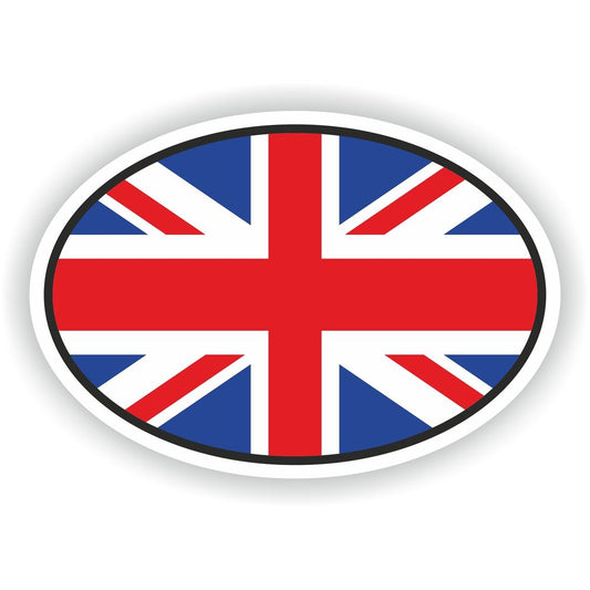 United Kingdom Jack Country Code Oval With Flag