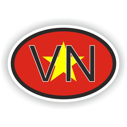 Vietnam Country Code Oval With Flag