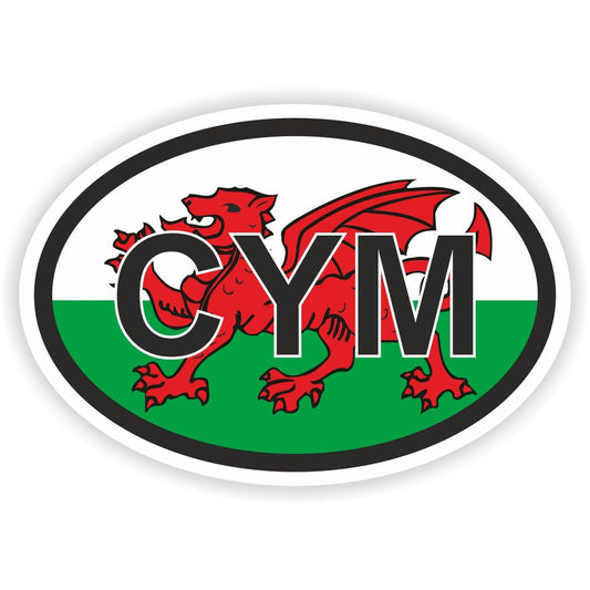 Wales Country Code Oval With Flag