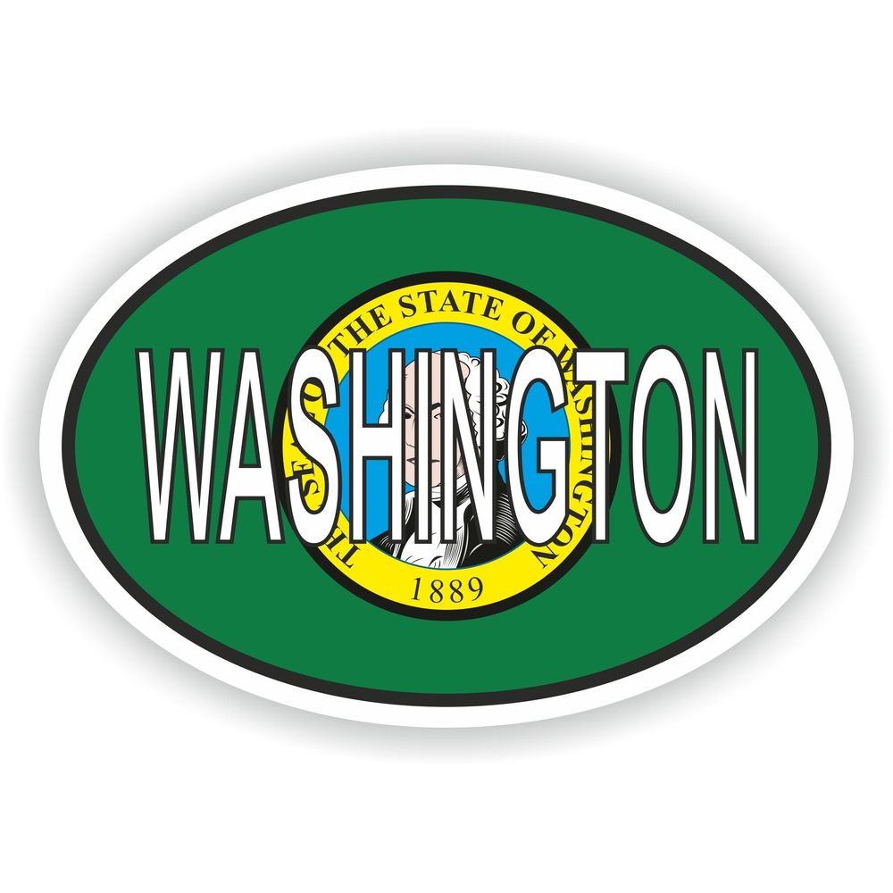 Washington Country Code Oval With Flag