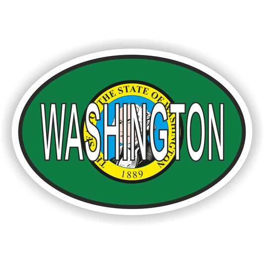Washington Country Code Oval With Flag