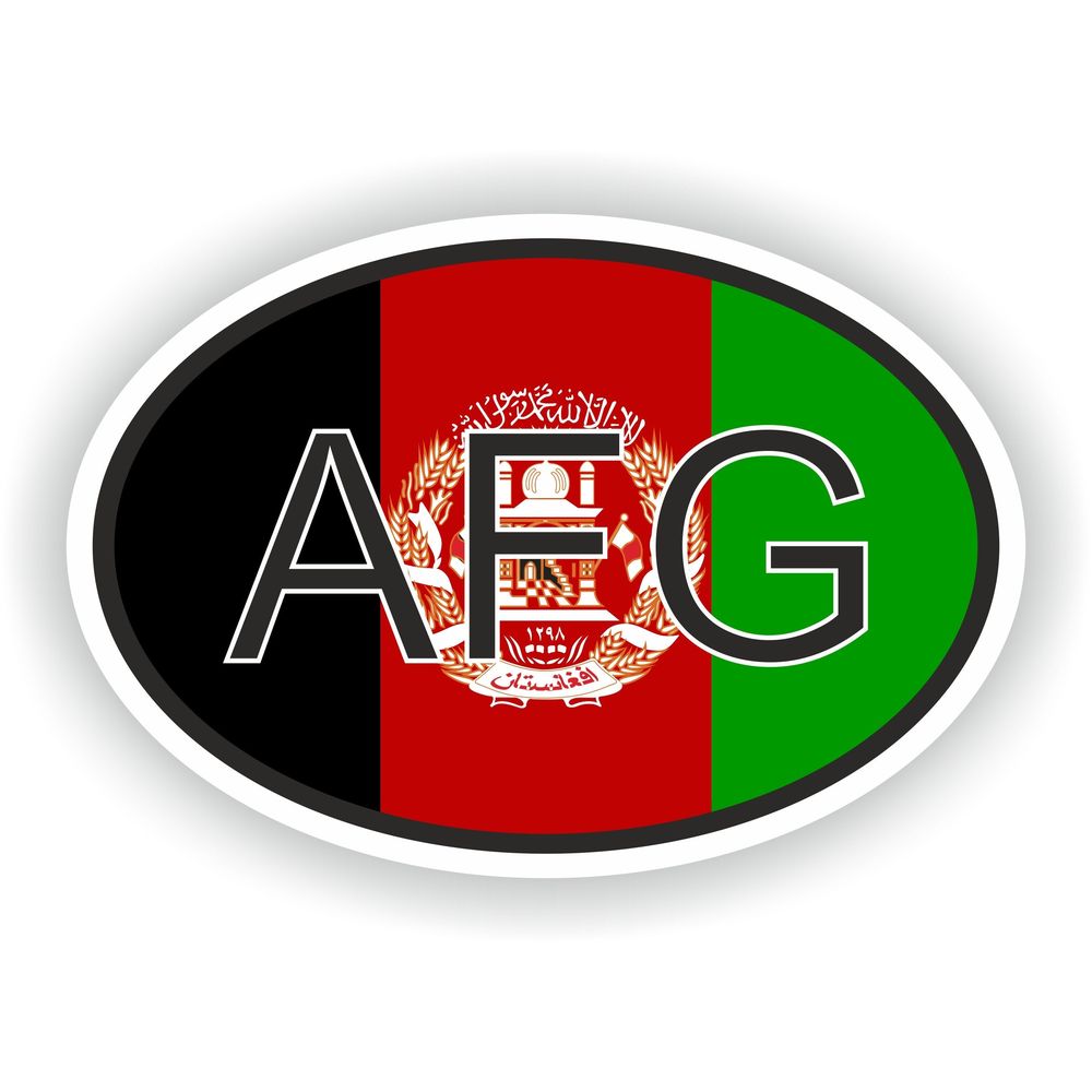 Afghanistan Country Code Oval With Flag