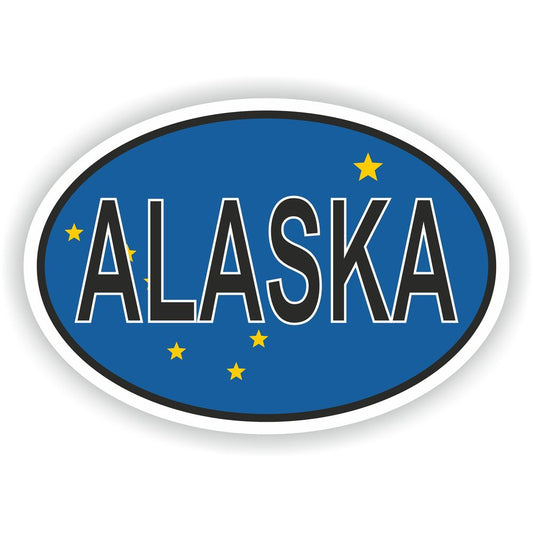 Alaska Country Code Oval With Flag