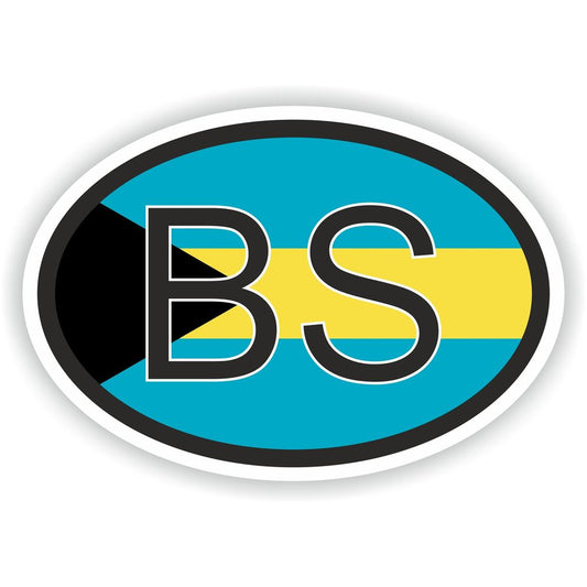 Bahamas Country Code Oval With Flag
