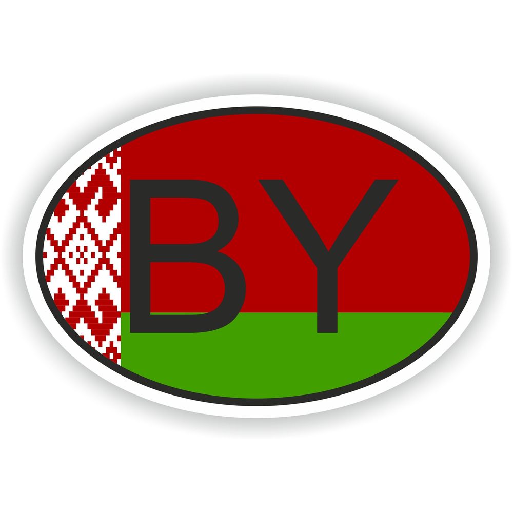 Belarus Country Code Oval With Flag