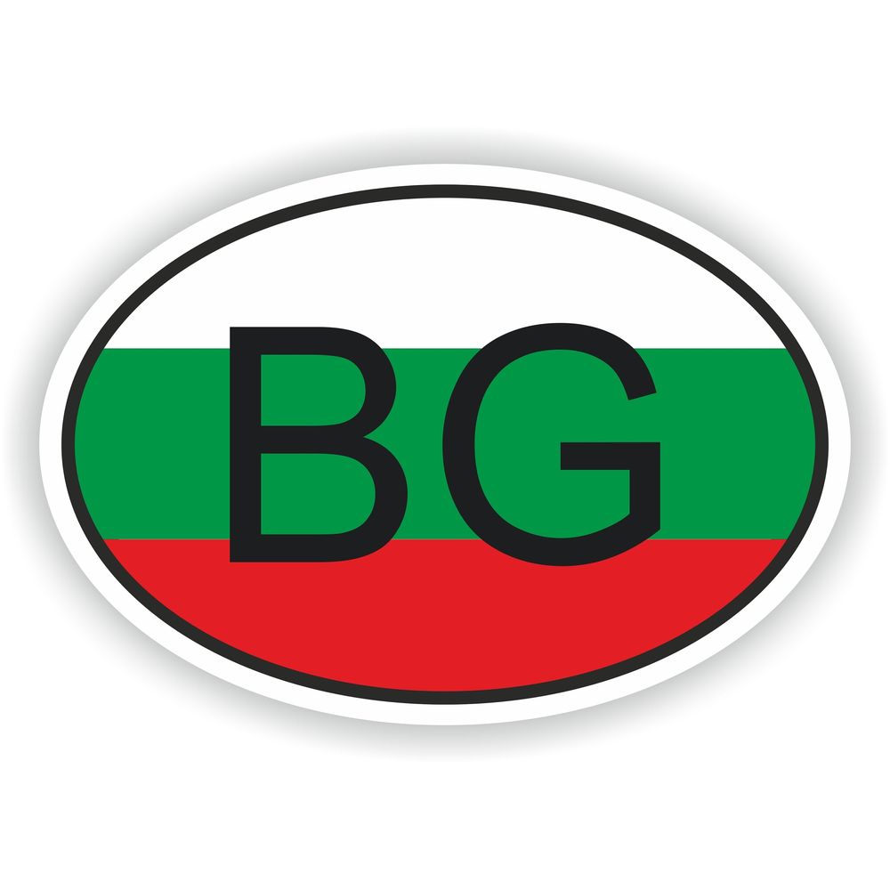 Bulgaria Country Code Oval With Flag