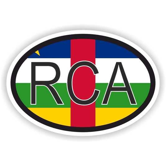 Central African Republic Country Code Oval With Flag