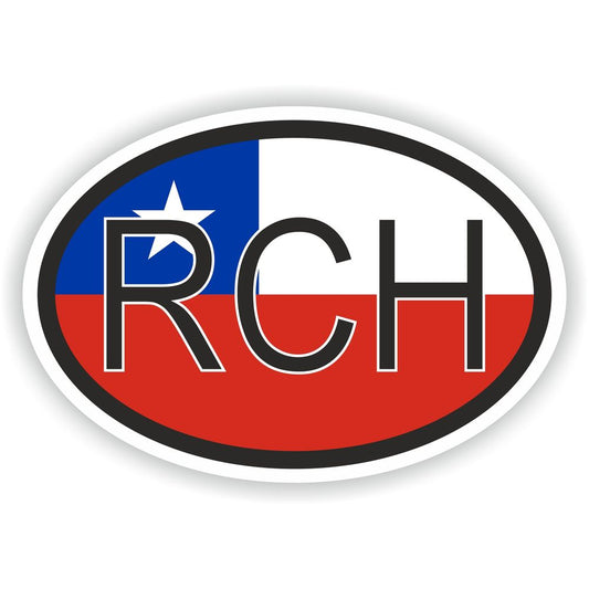 Chile Country Code Oval With Flag
