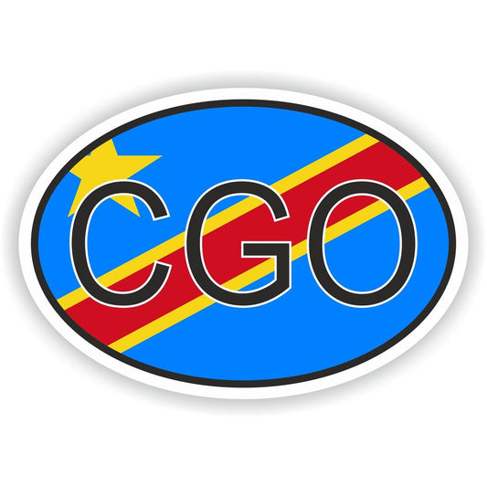 Congo Democratic Republic Country Code Oval With Flag