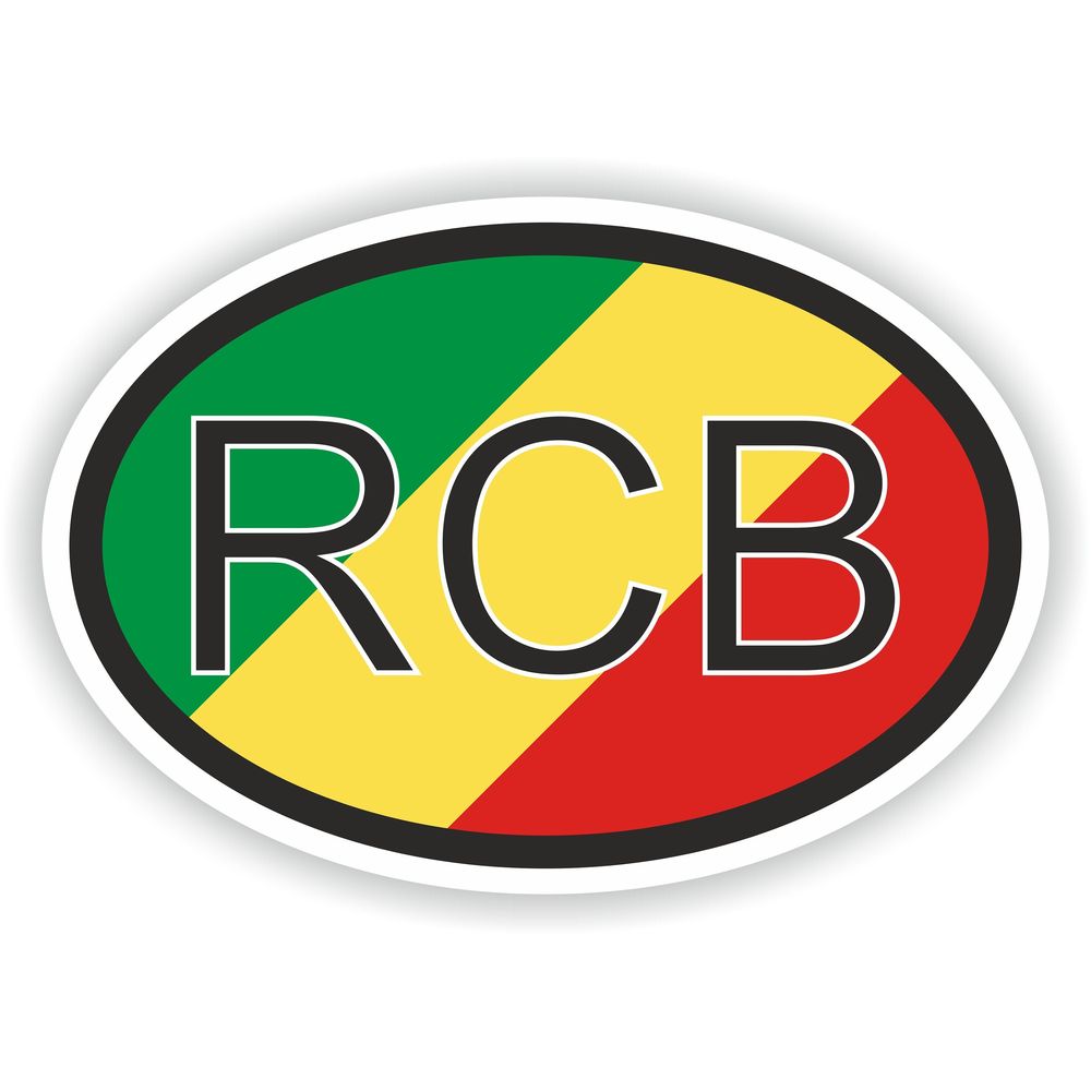 Congo Country Code Oval With Flag