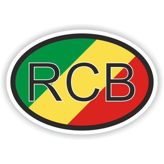 Congo Country Code Oval With Flag