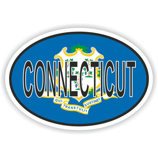 Connecticut Country Code Oval With Flag