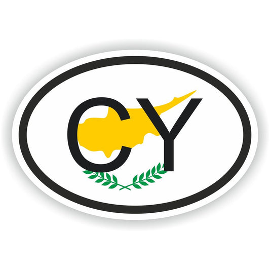 Cyprus Country Code Oval With Flag