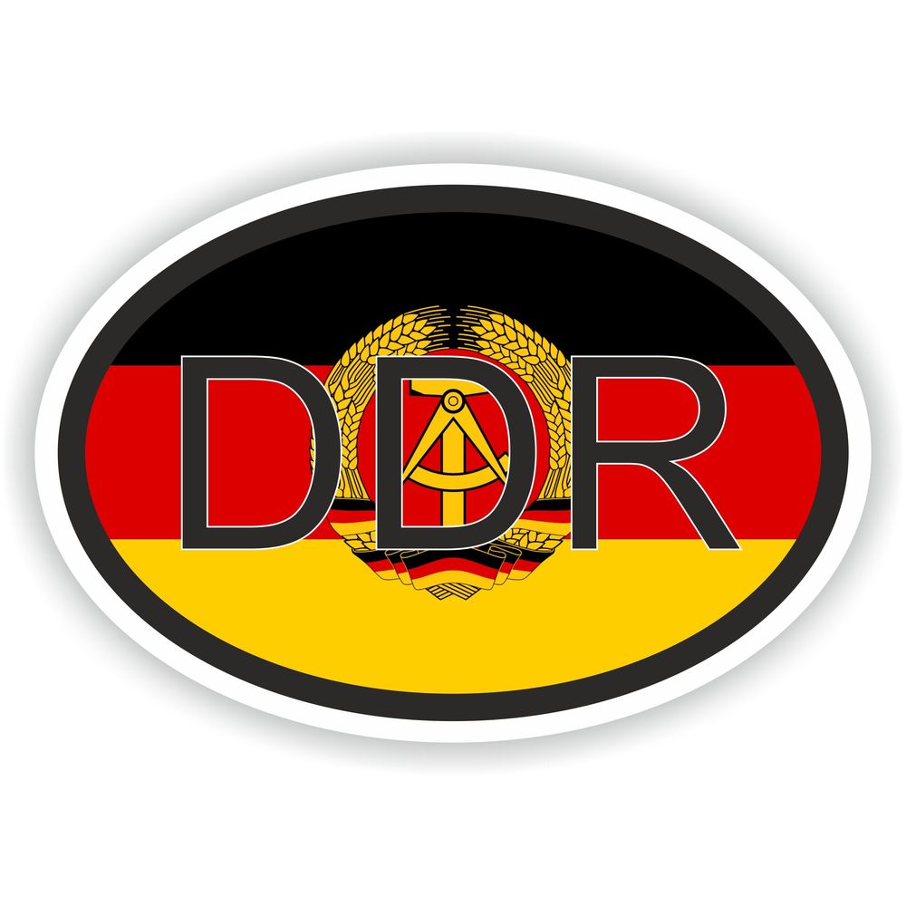 Ddr Germany Country Code Oval With Flag