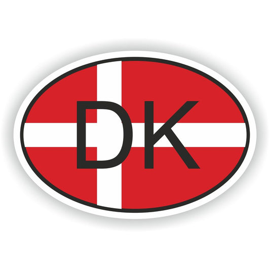 Denmark Country Code Oval With Flag
