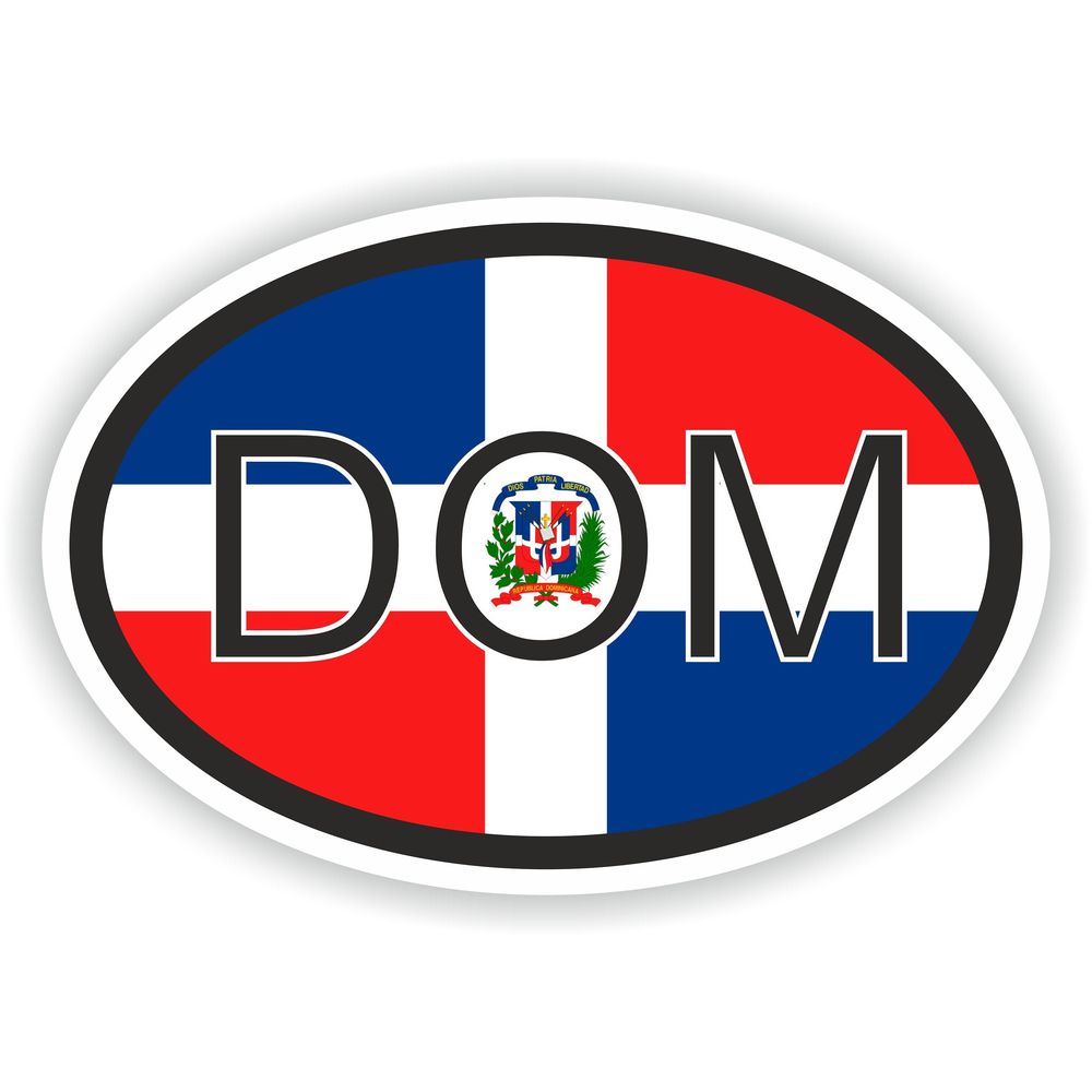 Dominican Republic Country Code Oval With Flag