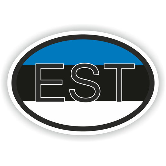 Estonia Country Code Oval With Flag