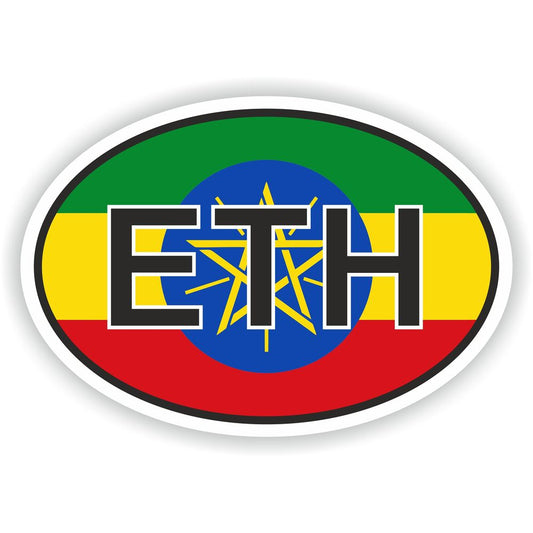 Ethiopia Country Code Oval With Flag