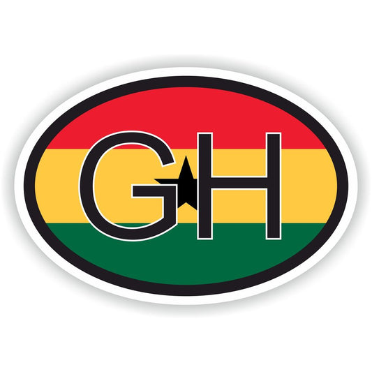 Ghana Country Code Oval With Flag