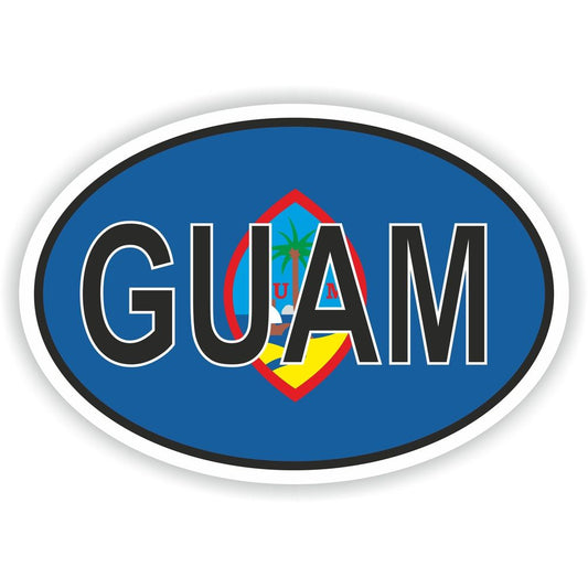 Guam Country Code Oval With Flag