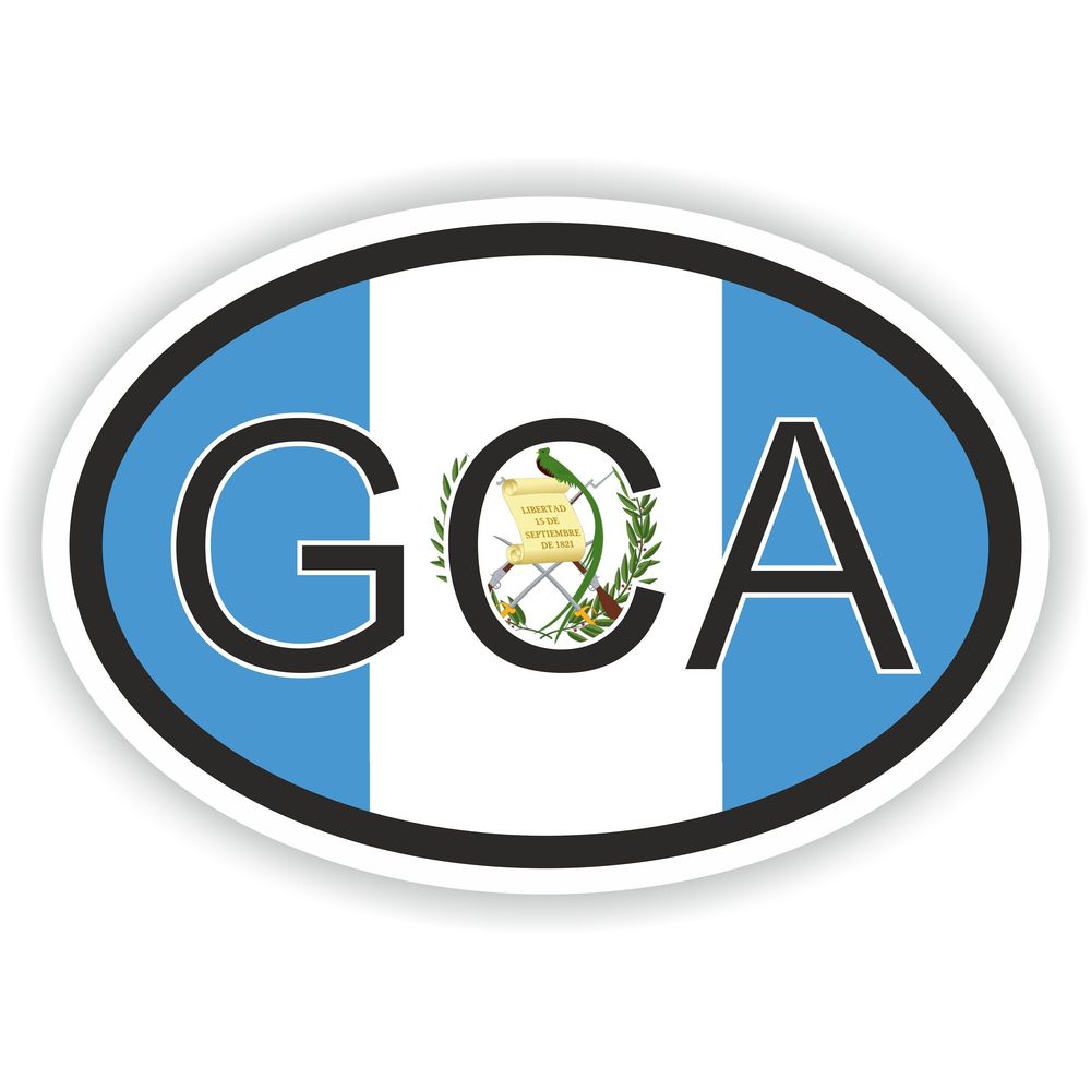 Guatemala Country Code Oval With Flag