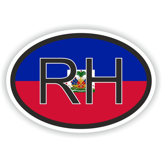 Haiti Country Code Oval With Flag