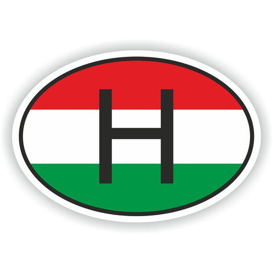 Hungary Country Code Oval With Flag