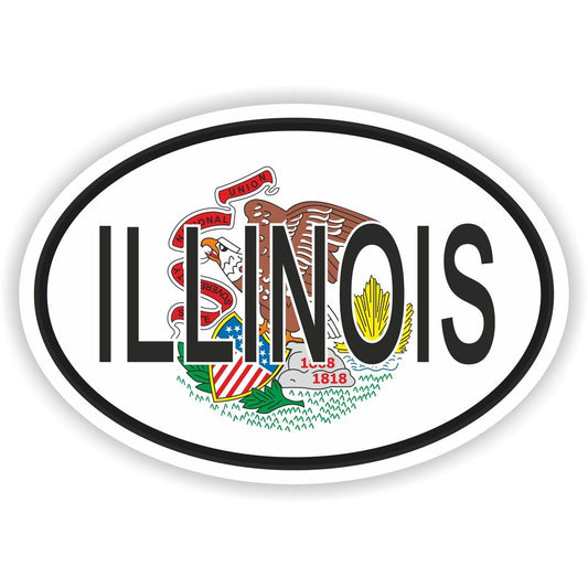 Illinois Country Code Oval With Flag
