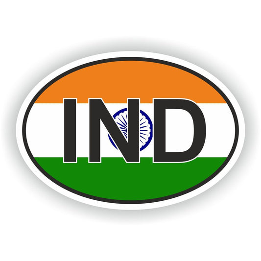 India Country Code Oval With Flag