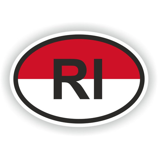 Indonesia Country Code Oval With Flag