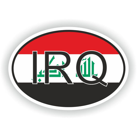 Iraq Country Code Oval With Flag