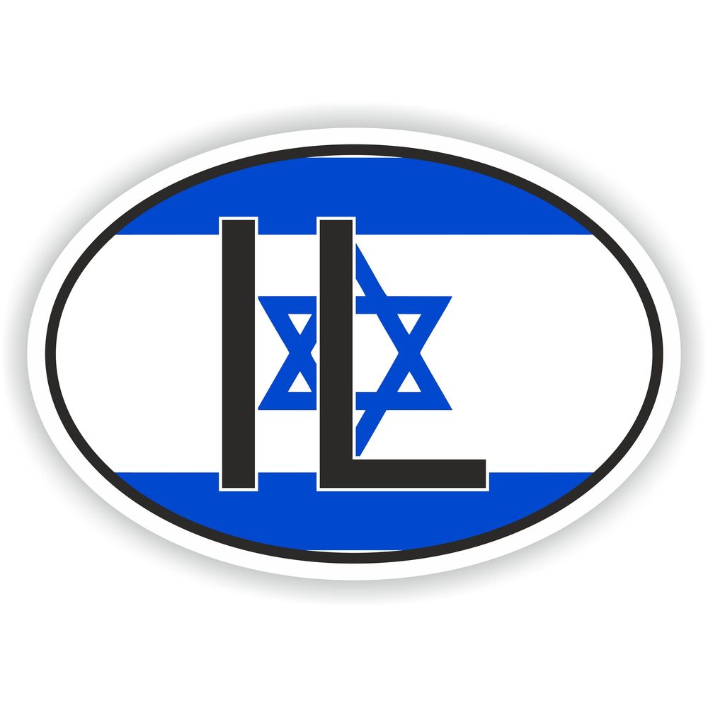 Israel Country Code Oval With Flag