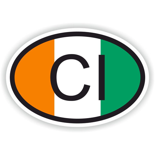 Ivory Coast Country Code Oval With Flag