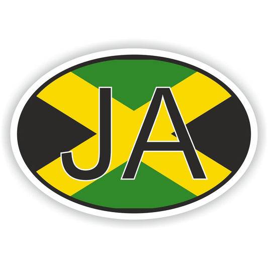 Jamaica Country Code Oval With Flag