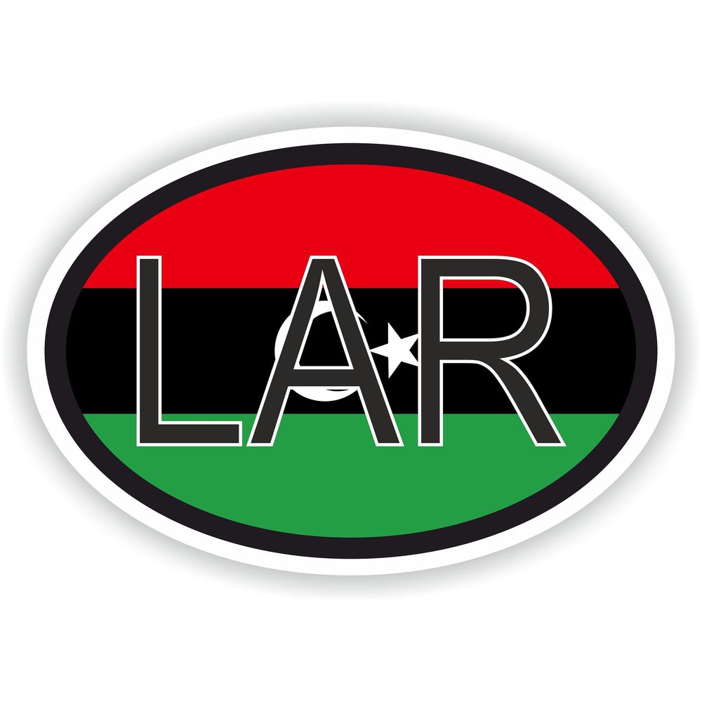 Libya Country Code Oval With Flag