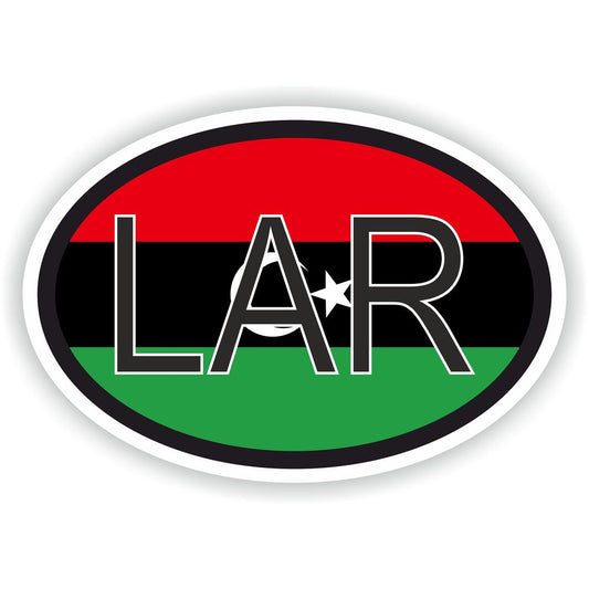 Libya Country Code Oval With Flag