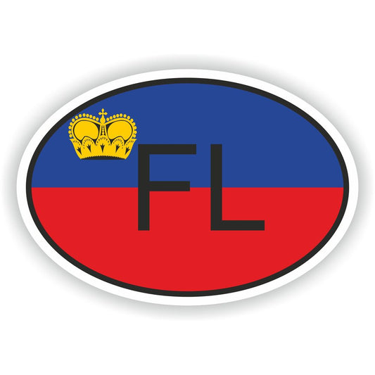 Liechtenstein Country Code Oval With Flag