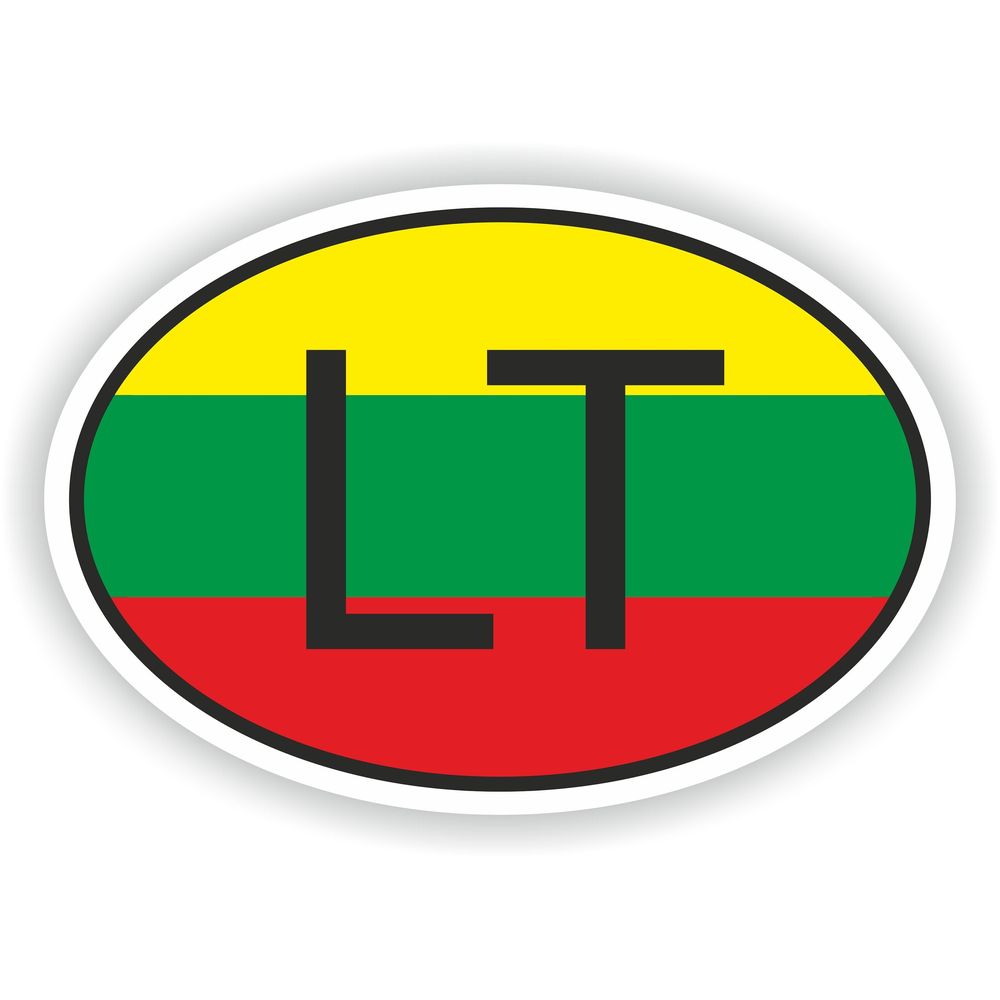 Lithuania Country Code Oval With Flag