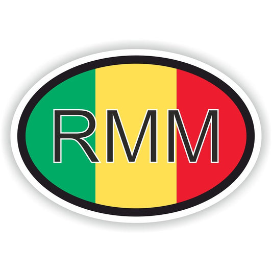 Mali Country Code Oval With Flag