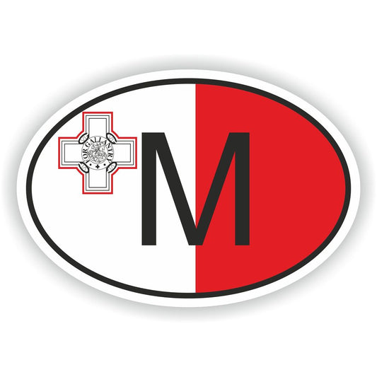 Malta Country Code Oval With Flag