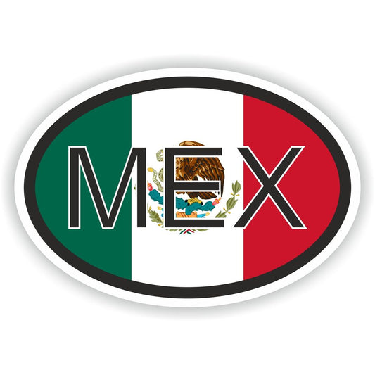 Mexico Country Code Oval With Flag