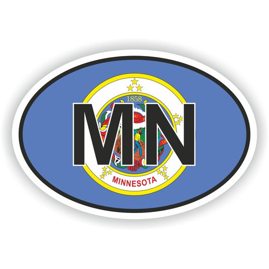 Minnesota Country Code Oval With Flag