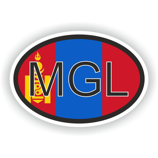Mongolia Country Code Oval With Flag
