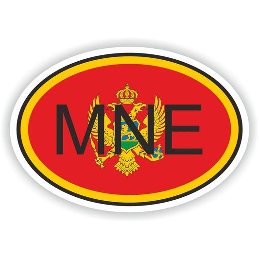 Montenegro Country Code Oval With Flag